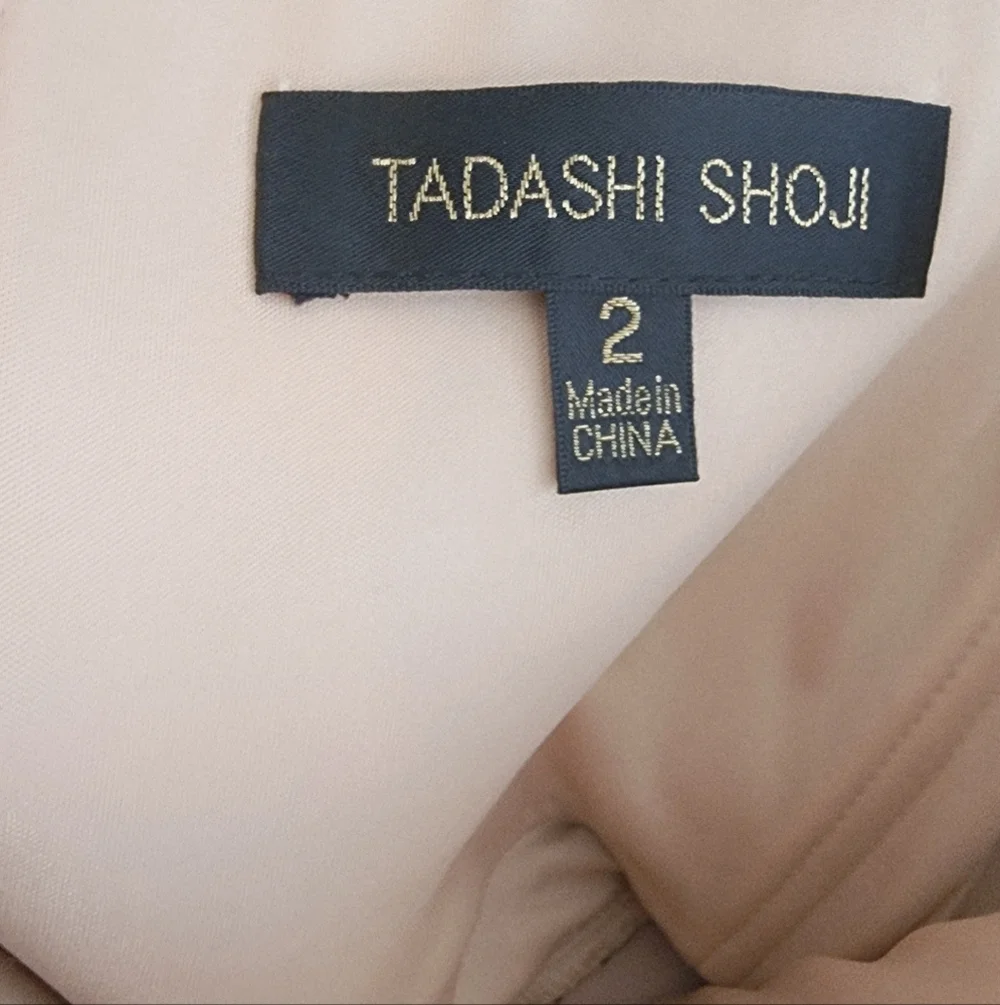 TADASHI SHOJI SHEATH LACE STRAPLE DRESS BLACK & NUDE TONE SIZE 2 - Picture 7 of 13